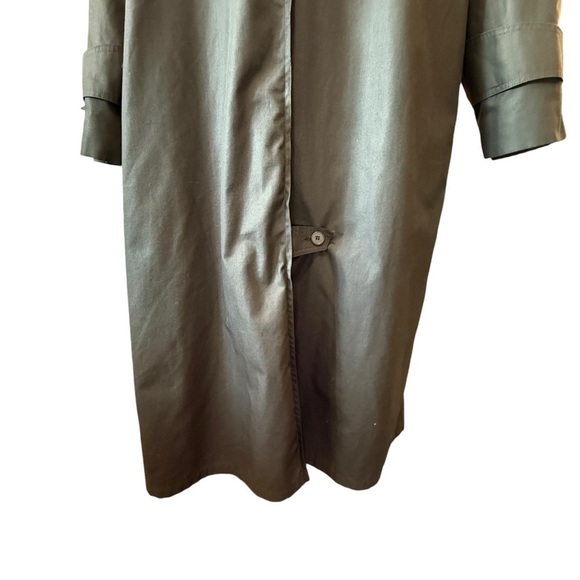 Vintage London Fog Lined Trench Coat Black Tan Sz 14 2X Capsule Old Money Wool - Picture 8 of 16